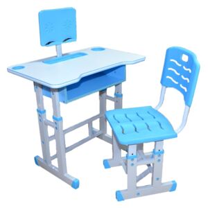 Birou cu scaun reglabil-Accesorii incluse-Albastru Roz