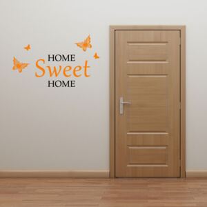 GLIX Home sweet home - autocolant de perete Negru și portocaliu 50 x 30 cm