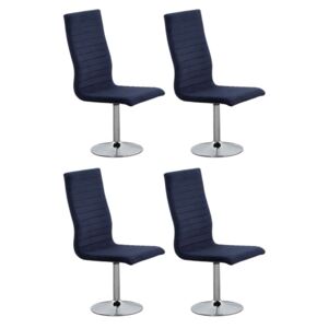 Set de 4 scaune rotative de dining Anderson, catifea, albastru