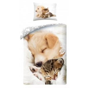 Lenjerie de pat Cățel și Pisicuță (pui de somn)
