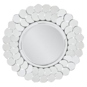 Oglinda rotunda cu rama argintie Amilia 90x90 cm