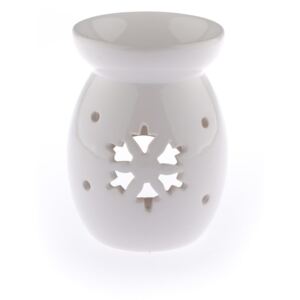 Lampă aromaterapie din ceramică cu model de fulg de nea Dakls, alb