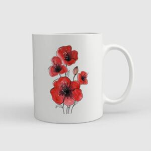 Cana ceramica - Flori de mac