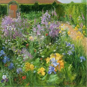 Sweet Rocket, Foxgloves and Irises, 2000 Reproducere, Timothy Easton