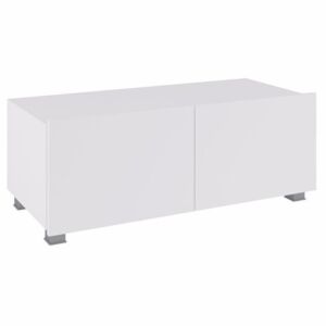 Comodă TV Remus I, Alb lucios, Alb, PAL laminat, 37x100x43cm, 17 kg