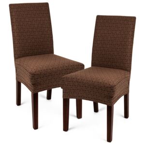 Husă multielastică 4Home Comfort Plus pentru scaun, maro, 40 - 50 cm, set 2 buc