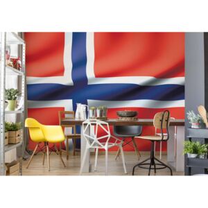Fototapet - 3D Flag Norway Vliesová tapeta - 416x254 cm