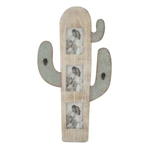 Ramă foto de perete Cactus, 71.5x39x3 cm, metal/ mdf, bej