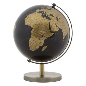 Decorațiune Globe, 17x13x13 cm, plastic/ metal, negru/ bronz