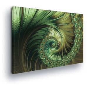 Tablou - Abstract Swirl in Green Tones 40x40 cm