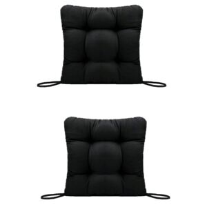 Set Perne decorative pentru scaun de bucatarie sau terasa, dimensiuni 40x40cm, culoare negru, 2 bucati