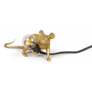 Veioza aurie din rasina 14,5 cm Mouse Gold Lop Seletti