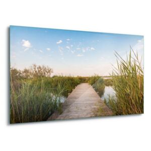 GLIX Tablou pe sticlă - Path Through The Reeds 4 x 30x80 cm