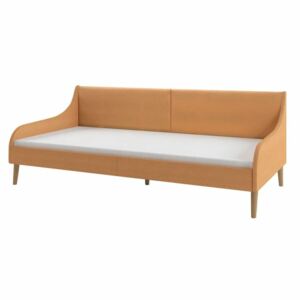 Cadru de pat canapea, material textil, portocaliu