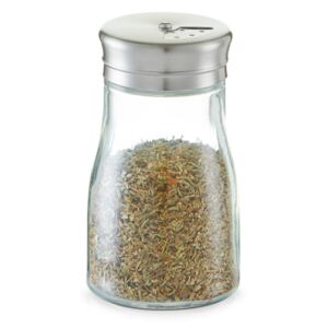 Recipient transparent/argintiu din sticla si inox 140 ml pentru condimente Spice Shaker Zeller