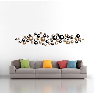 Bubbles bicolour - autocolant de perete Negru și maro 2 x 30 x 30 cm