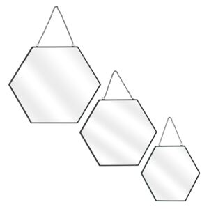 Set 3 oglinzi CMP Hexagonal Black