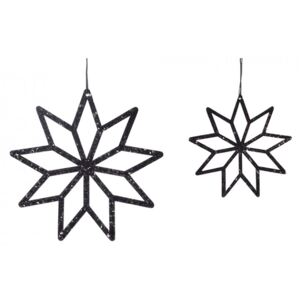 Set 2 decoratiuni suspendabile negre din textil Nuage Hubsch