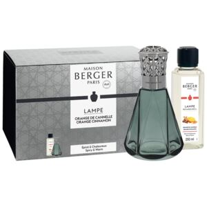 Set Berger lampa catalitica Berger Vintage Pyramide Vert cu parfum Orange de Cannelle 250ml
