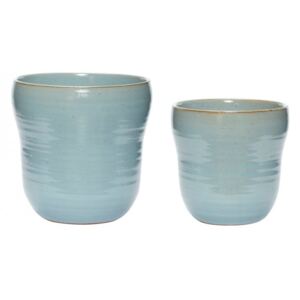Set 2 ghivece albastre din ceramica Amelia Hubsch