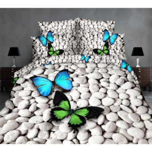 Lenjerie de pat 3D digital print, Ralex Pucioasa, Butterfly on stone