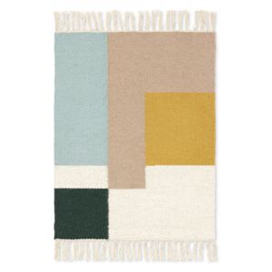 Covor multicolor din lana si bumbac 50x70 cm Kelim Squares Ferm Living
