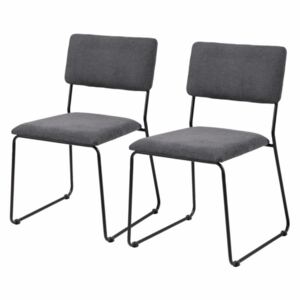 Set de 2 scaune Paulista tesatura/fier, negru, 50 x 80 x 54 cm