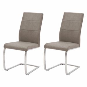 Set de 2 scaune Palmyra poliuretan/metal, gri, 44 x 98 x 65 cm