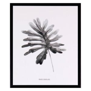 Tablou alb/negru din MDF si polistiren 25x30 cm Palm Somcasa