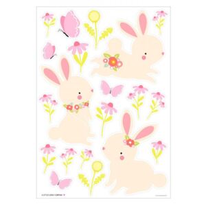 Set 28 stickere pentru perete multicolore din vinil Bunny A Little Lovely Company