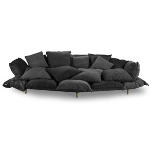 Canapea gri carbune din textil si metal 301 cm Comfy Seletti