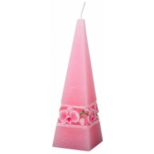 Lumânare sculptată Orhidee roz, piramidă