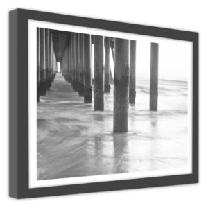 CARO Imagine în cadru - Wooden Bridge Boards 40x30 cm Negru
