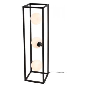 Lampadar negru/alb din metal si sticla cu 3 becuri 93 cm Cube Floor Black Aldex
