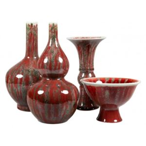 Set 4 vaze rosii din ceramica Hiroshi Versmissen