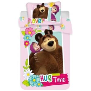 Lenjerie de pat Mașa și ursul pentru copii de grădiniță (Hug time)