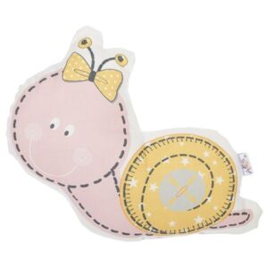 Pernă din amestec de bumbac pentru copii Apolena Pillow Toy Snail, 30 x 28 cm, roz