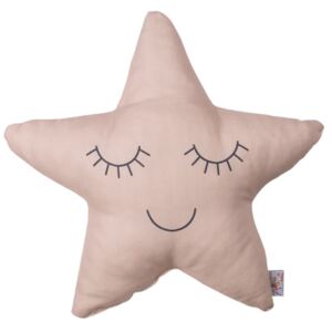 Pernă din amestec de bumbac pentru copii Apolena Pillow Toy Star, 35 x 35 cm, bej roz