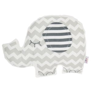 Pernă din amestec de bumbac pentru copii Apolena Pillow Toy Elephant, 34 x 24 cm, gri