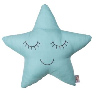 Pernă din amestec de bumbac pentru copii Apolena Pillow Toy Star, 35 x 35 cm, turcoaz