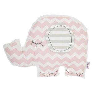 Pernă din amestec de bumbac pentru copii Apolena Pillow Toy Elephant, 34 x 24 cm, roz
