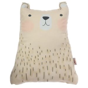 Pernă din amestec de bumbac pentru copii Apolena Pillow Toy Bear Cute, 22 x 30 cm, maro