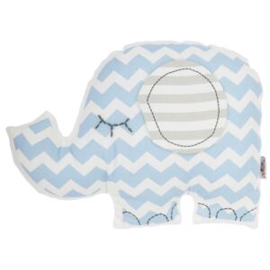 Pernă din amestec de bumbac pentru copii Apolena Pillow Toy Elephant, 34 x 24 cm, albastru