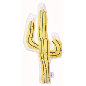 Pernă din amestec de bumbac pentru copii Apolena Pillow Toy Cactus, 41 x 21 cm, galben