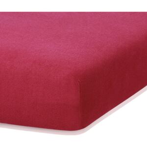 Cearceaf elastic AmeliaHome Ruby, 200 x 80-90 cm, roșu bordo