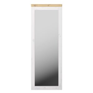Oglindă perete cu rama din lemn de pin Steens Monaco, 52 x 144 cm, alb