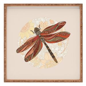 Tavă decorativă din lemn Dragonfly, 40 x 40 cm