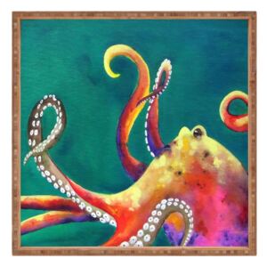 Tavă decorativă din lemn Octopus, 40 x 40 cm