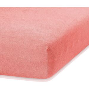 Cearceaf elastic AmeliaHome Ruby, 200 x 80-90 cm, roz corai