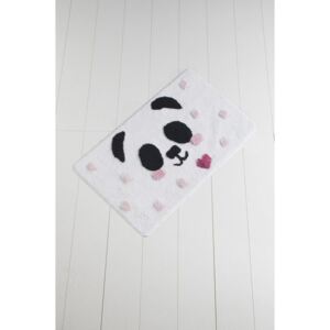 Covor baie Panda, 100 x 60 cm, negru - alb
